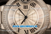 1:1 Cartier Ballon Bleu De 2671 Auto Steel Case with White Dial and Steel Bracelet