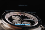 Omega Speedmaster Automatic Movement Black Bezel with Black Dial-Silver Stick Markers and SS Strap