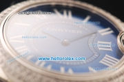 Cartier Ballon Bleu De Cartier Swiss ETA Quartz Full Steel with Diamond Bezel and Blue Dial