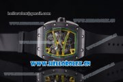 Richard Mille RM 038 Miyota 9015 Automatic PVD Case with Skeleton Dial Dot Markers and Black Rubber Strap