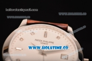 Patek Philippe Calatrava Swiss ETA 2824 Automatic Steel Case with Diamonds Markers and White Dial