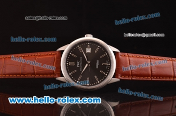 IWC Ingenieur Limited Edition Swiss ETA 2824 Automatic Steel Case with Grey Dial and Brown Leather Strap