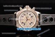 Breitling Avenger Seawolf Miyota Quartz Steel Case with White Dial Black Rubber Strap and Arabic Numeral Markers