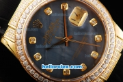 Rolex Datejust Swiss ETA 2836 Automatic Movement Black Dial with Diamond Bezel-Diamond Markers