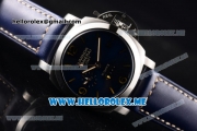 Panerai Radiomir 1940 10 Days GMT Automatic PAM00689 Asia ST25 Automatic Steel Case with Blue Dial and Stick/Arabic Numeral Markers Blue Leather Strap