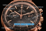 Omega Speedmaster Moonwatch Co-Axial Chrono Clone Omega 9300 Automatic Rose Gold Case/Bracelet with Black Bezel and Stick Markers (EF)