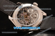 Zenith Chronomaster El Primero Tourbillon Manual Winding Steel Case with Skeleton Dial and Black Leather Strap