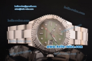 Rolex Yacht-Master Asia 2813 Automatic Steel Case/Strap with Green MOP Dial - ETA Coating