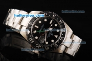 Rolex GMT-Master II Automatic Movement Full Silver Case/Strap with Black Dial and Bezel