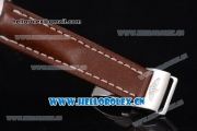 Breitling Avenger II GMT Swiss ETA 2824 Automatic Steel Case with White Dial Stick Markers and Brown Leather Strap