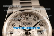 Rolex Datejust Clone Rolex 3135 Automatic Stainless Steel Case/Bracelet with Silver Dial and Diamonds Markers - 1:1 Original (MARK F)