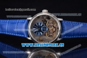 Audemars Piguet Jules Audemars Skeleton Tourbillon Asia ST25 Automatic Steel Case Blue Dial Roman Numeral Markers and Blue Leather Strap