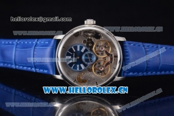 Audemars Piguet Jules Audemars Skeleton Tourbillon Asia ST25 Automatic Steel Case Blue Dial Roman Numeral Markers and Blue Leather Strap