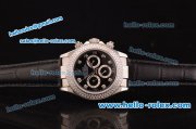 Rolex Daytona Swiss Valjoux 7750-SHG Automatic Diamond Bezel with Black Dial and Diamond Markers