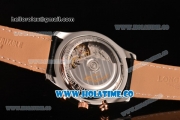 Longines Master Moonphase Chrono Swiss Valjoux 7751 Automatic Steel Case with White Dial and Rose Gold Bezel - 1:1 Original