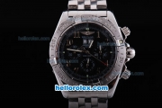 Breitling Black Bird Asia Valjoux 7750 Automatic Movement Stainless Steel Case with Black Dial and Stainless Steel Strap