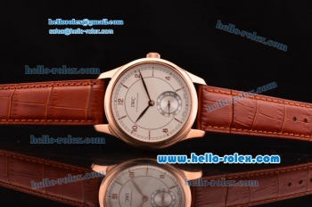 IWC Portuguese Vintage Swiss ETA 2836 Automartic Rose Gold Case with White Dial and Numeral/Stick Markers