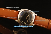 Panerai Pam 320L Luminor 1950 Swiss ETA 6497 Manual Winding Steel Case with Black Dial and Brown Leather Strap