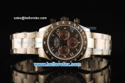 Rolex Daytona Chronograph Swiss Valjoux 7750 Automatic Movement Steel Case with Chocolate Dial and Black Bezel-Steel Strap