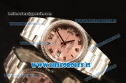 Rolex Datejust Pink Dial With Diamond Bezel Steel Rolex 3255