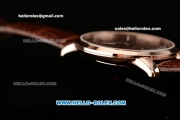 Ulysse Nardin Classico Miyota OS2035 Quartz Rose Gold Case with Stick Markers Brown Dial and Brown Leather Strap