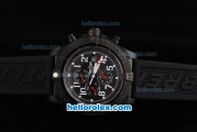 Breitling Avenger Quartz Movement PVD Case with Black Dial and White Numeral Marker-Black Rubber Strap