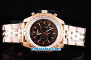 Breitling For Bentley Chronograph Quartz Movement with Black Dial and Gold Bezel-Gold band