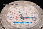 Rolex Yachtmaster II Chrono Swiss Valjoux 7750 Automatic Full Steel with White Dial and Dot Markers (BP)