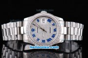 Rolex Datejust Oyster Perpetual Automatic Movement with Diamond Bezel,Diamond Dial and Blue Roman Marking