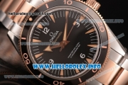 Omega Seamaster 300 Master Co-Axial Clone Omega 8500 Automatic Rose Gold/Steel Case with Black Dial and Stick Markers