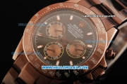 Rolex Daytona Oyster Perpetual Automatic Movement Brown PVD Case and Strap with Black Dial and White Markers