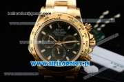 Rolex Daytona Clone Rolex 4130 Automatic Yellow Gold Case Green Dial With Stick Markers Yellow Gold Bracelet- 1:1 Original(JH)