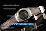 Hublot Big Bang Sang Bleu 9015 Automatic Steel Case with Black Dial Arabic Numeral Markers and Genuine Leather Strap