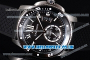 Cartier Calibre de Cartier Diver Asia ST16 Automatic Steel Case with Black Dial White Second Hand and Black Rubber Strap