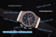 Hublot Classic Fusion Chrono Miyota Quartz Stainless Steel Case with Black Dial and Black Rubber Strap