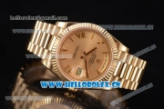 Rolex Day Date II Swiss ETA 2836 Automatic Yellow Gold Case/Bracelet with Yellow Gold Dial and Roman Numeral Markers (BP)