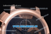 U-Boat Chimera Skeleton Chronograph Miyota OS10 Quartz Rose Gold Case with Black Leather Strap and Skeleton Dial