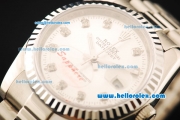 Rolex Datejust Automatic Movement Full Steel with Silver Dial and Diamond Markers