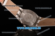 Audemars Piguet Royal Oak Lady Swiss Quartz Steel Case with White Leather Strap White Dial and Stick Markers