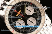 Breitling Navitimer Chrono Swiss Valjoux 7750 Automatic Full Steel with Black Dial and Silver Stick Markers - 1:1 Original (Z)