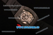 Richard Mille Jean Todt Limited Edition RM 036 Asia Seagull SH Automatic Carbon Fiber Case with Skelton Dial White Markers and Red Inner Bezel