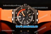 Audemars Piguet Royal Oak Offshore Diver Asia Automatic PVD Case with Black Dial Orange Rubber Strap and White Stick Markers (EF)