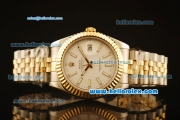 Rolex Datejust II Swiss ETA 2836 Automatic Full Steel with Yellow Gold Bezel and White Dial-Stick Markers