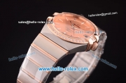 Omega Constellation Co-Axial Swiss ETA 2824 Automatic Steel Case with Rose Gold/Diamond Bezel and Rose Gold Dial-Rose Gold Stick Markers