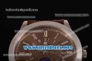 Patek Philippe Grand Complications Perpetual Calendar Miyota Quartz Steel Case with Brown Dial and White Roman Numeral Markers