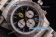 Ferrari Chronograph Miyota OS20 Quartz Full Steel with White Markers and Black Dial