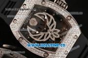 Richard Mille RM025-01 Miyota 6T51 Automatic Diamonds/Steel Case with Black Dial and Black Rubber Strap