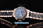 Hublot Big Bang Swiss Valjoux 7750 Automatic Movement Full Rose Gold with Black Bezel and Black Grid Dial