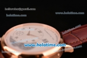 A.Lange&Sohne Lange 1 Tourbillon Asia Automatic Rose Gold Case with Brown Leather Bracelet and White Dial