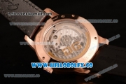 Glashutte Senator Meissen Tourbillon Swiss Tourbillon Automatic Rose Gold Case with White Dial and Brown Leather Strap